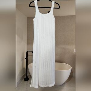 Mango ribbed white dress
